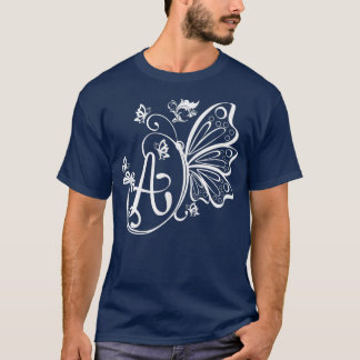 蝶グランジ妖精の美的文字Aモノ Tシャツ