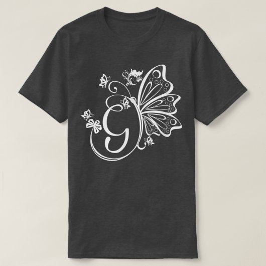蝶グランジ妖精の美的文字Gモノ Tシャツ (デザイン正面)