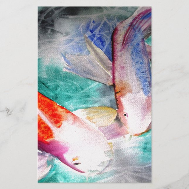 蝶コイ水彩魚日本のアート (正面)