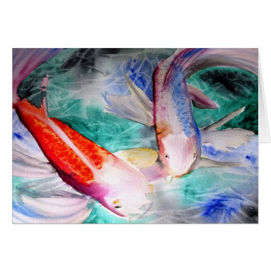 蝶コイ水彩魚日本のアート (正面横)