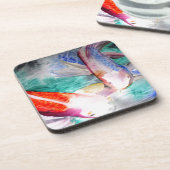 蝶コイ水彩魚日本のアート コースター (左側)