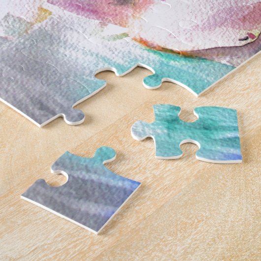 蝶コイ水彩魚日本のアート ジグソーパズル (側面)