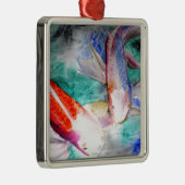 蝶コイ水彩魚日本のアート メタルオーナメント (右)