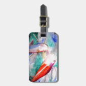 蝶コイ水彩魚日本のアート ラゲッジタグ (正面縦)