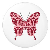 蝶コラージュのビクトリア時代の人は上がりました セラミックノブ (正面)