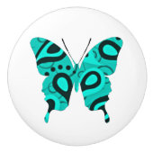 蝶コラージュのペイズリー セラミックノブ (正面)