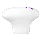 蝶コラージュの紫色のダマスク織 セラミックノブ (側面)