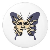 蝶コラージュ天の日曜日 セラミックノブ (正面)