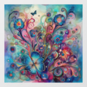 蝶サイケデリックの窓が貼り付く ウィンドウサイン (シート)