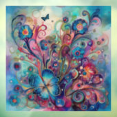 蝶サイケデリックの窓が貼り付く ウィンドウサイン (シート3)