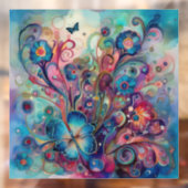 蝶サイケデリックの窓が貼り付く ウィンドウサイン (シート2)