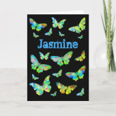 蝶サイケデリックアートファンキーの名前の追加 カード (正面)