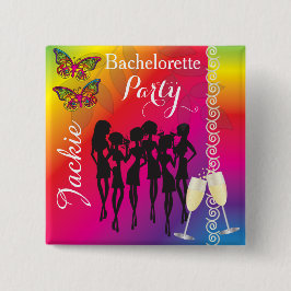 蝶サイケデリックバチェロレッテデザイン 缶バッジ