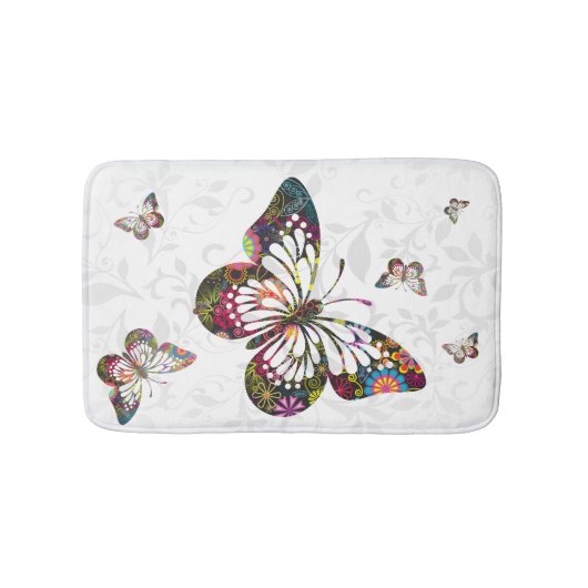 蝶サイケデリック バスマット (正面)