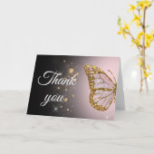 蝶サンキューカード カード (黄色い花)