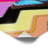 蝶シェブロンパターンオフィスの平和運命 ポスター (コーナー)