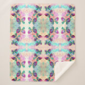 蝶シェラパカラフルブランケット – パープルピンク シェルパブランケット (正面)