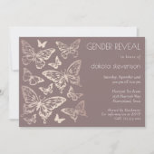 蝶シック性リビール |銅バラ金ゴールド 招待状 (正面)