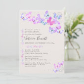 蝶シルバー紙吹雪キンセアニェラとミサ 招待状 (スタンド正面)