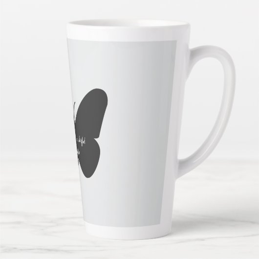 蝶シンプルの引用文シンプル カフェラテマグ (右)