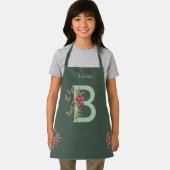 蝶スイートピーモノグラムイニシャルBあなたの名前 エプロン (インサイチュ)