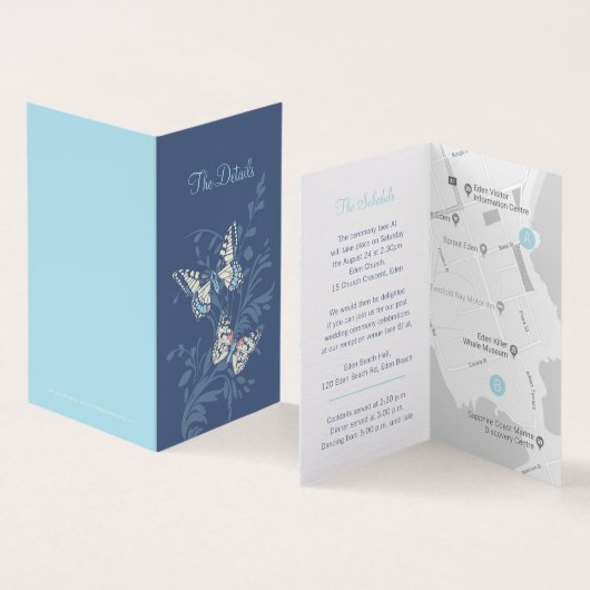 蝶スカイブルー結婚の詳細スケジュールマップ (内部&外部)