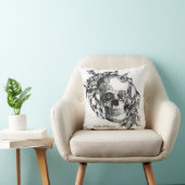 蝶スカルの大きい枕 クッション (椅子)