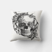 蝶スカルの大きい枕 クッション (裏面)