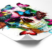 蝶スカル効果を持つ砂糖ポスター ポスター (角)