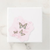 蝶スケッチグラフィック結婚ピンクの贈り物 フェイバータグ (インサイチュ)