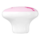 蝶スケッチ、淡いピンクおよび赤紫 セラミックノブ (側面)