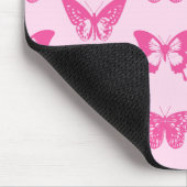 蝶スケッチ、淡いピンクおよび赤紫 マウスパッド (コーナー)