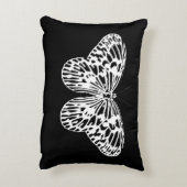 蝶スケッチ、白および黒 アクセントクッション (裏面(縦))