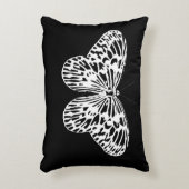 蝶スケッチ、白および黒 アクセントクッション (正面(垂直))