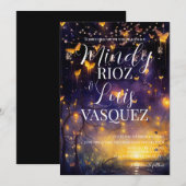 蝶ストリンライト結婚式招待状 招待状 (正面/裏面)