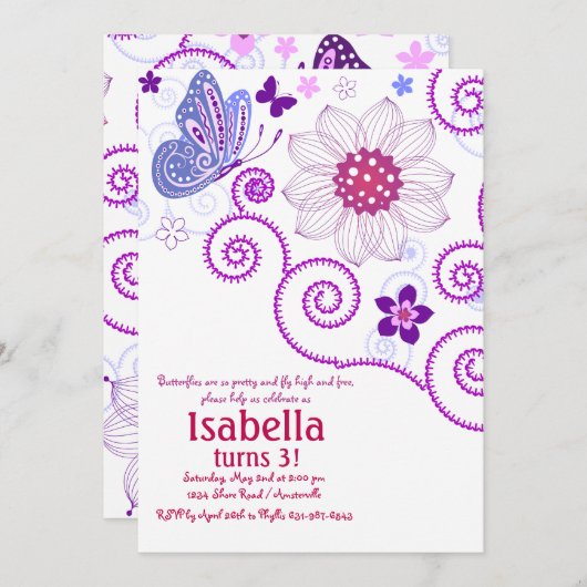 蝶ダンスの招待状 招待状 (正面/裏面)