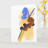 蝶チェロ カード (黄色い花)