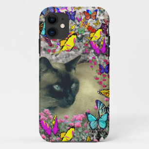 蝶チョコレートポイントシャム猫のステラ iPhone 11 ケース