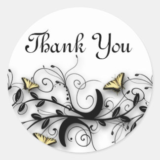 蝶テーマ ラウンドシール