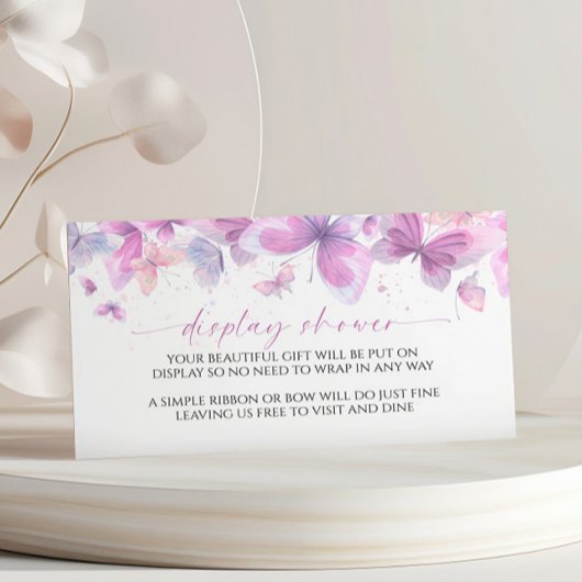 蝶ディスプレイ赤ちゃんシャワー囲いカード エンクロージャーカード