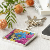 蝶デイジーは鉛筆の芸術のプリントを着色しました キーホルダー (側面)