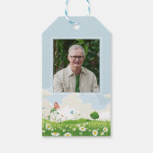 蝶デイジー牧草葬祭記念写真 ギフトタグ (裏面)