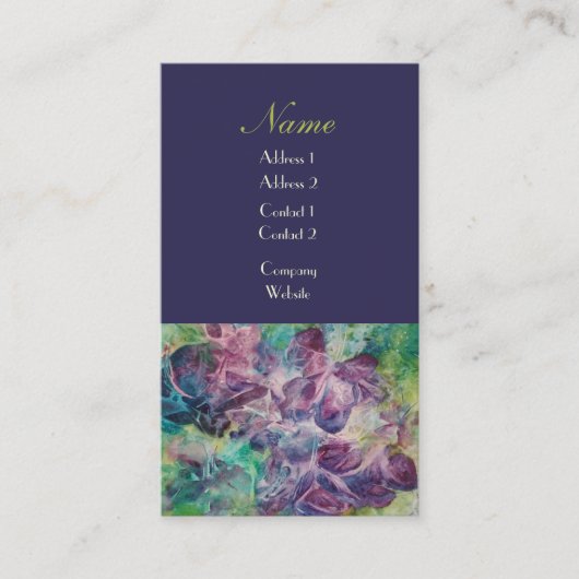 蝶デザイナー会社プロフィールは紫色を梳きます 名刺 (正面)