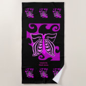 蝶デザインのビーチタオル ビーチタオル (正面)