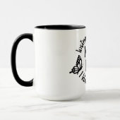 蝶デザインの面白いママライフマグ マグカップ (左)