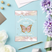 蝶デザインハッピーバースデー アクリル招待状 (インサイチュ (ウェディング))