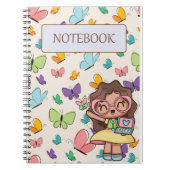 蝶デザイン模様 ノートブック (正面)