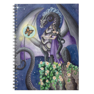 蝶ドラゴンの芸術の黒いドラゴン ノートブック