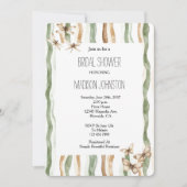 蝶ドラゴンフライストライプブライダルシャワー 招待状 (正面)