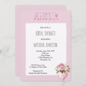 蝶ドラゴンフライストライプブライダルシャワー 招待状 (正面/裏面)